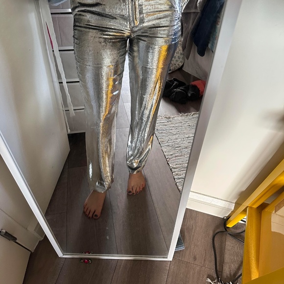 Helmet Lang RARE Velvet Liquid Silver Pants - Picture 8 of 8